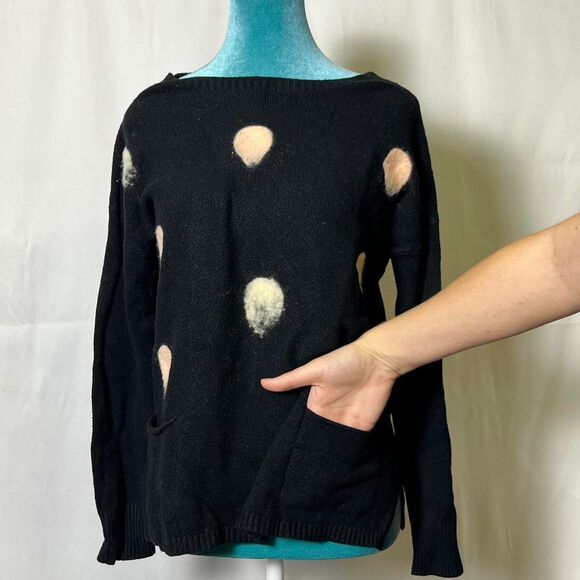 Adorable Avalin fuzzy polka dot statement sweater size Medium - Picture 2 of 8